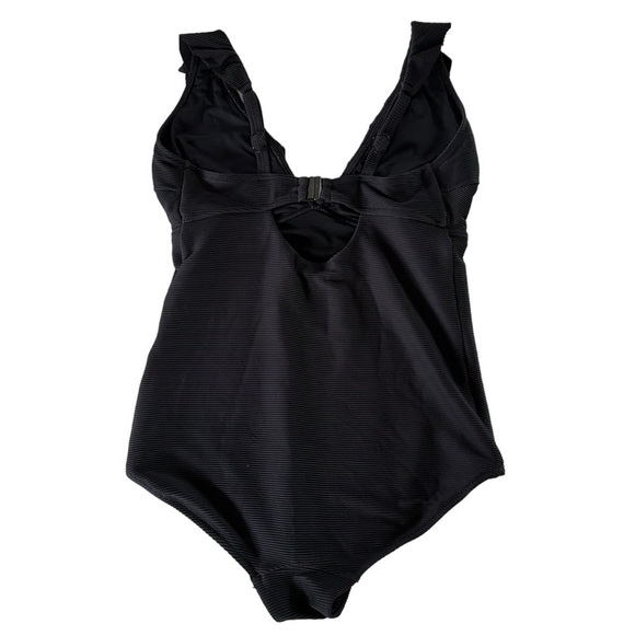 CITY CHIC BLACK RUFFLE CAVELLO V-NECK  SWIMSUIT SIZE 14 - Picture 2 of 13